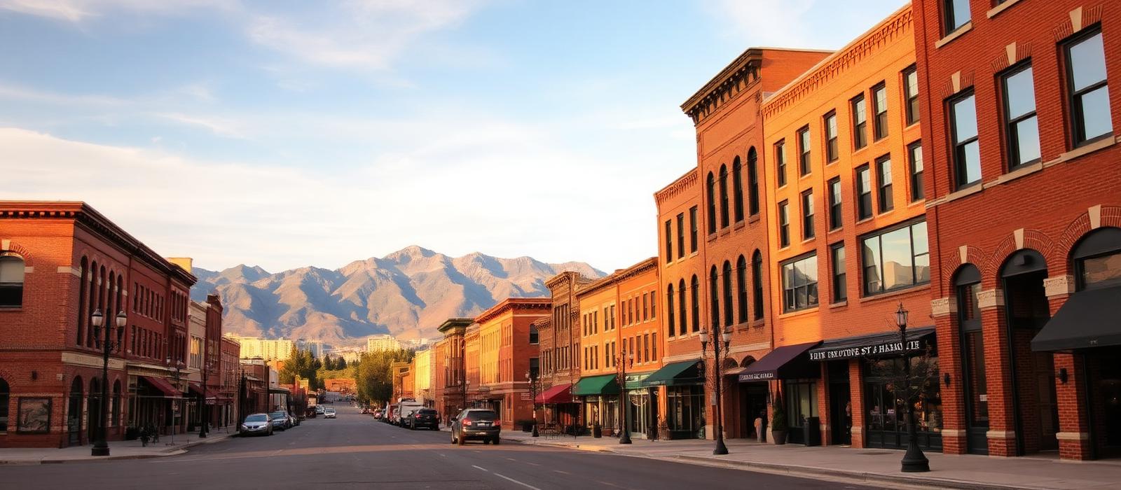 Historic downtown Helena, Montana in evening light